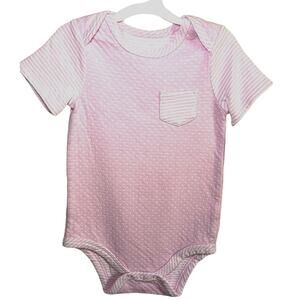 Cat and Jack   Baby Bodysuit   Pink & White     Size  12 Month